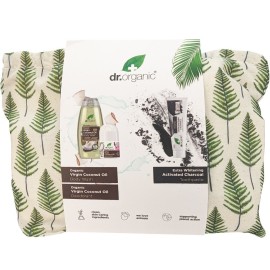 Dr.Organic PROMO Natural & Miraculous Αφρόλουτρο Καρύδα Nourish & Refresh 250ml - Αποσμητικό Roll on Καρύδα 50ml - AloeDent Οδοντόκρεμα με Ενεργό Άνθρακα 100ml