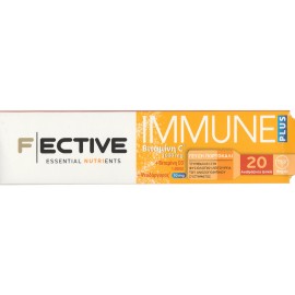 Fective Immune Plus Βιταμίνη C 1000mg & Βιταμίνη D3 1000IU & Ψευδάργυρος 10mg με Γεύση Πορτοκάλι 20 Αναβράζοντα Δισκία