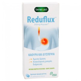 Benegast Reduflux 250mg Phycodol Συμπλήρωμα Διατροφής για την Καούρα και την Δυσπεψία 20 Μασώμενα Δισκία