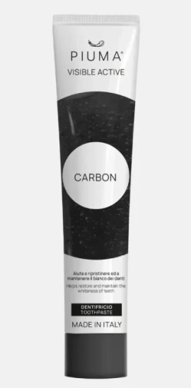 Piuma Visible Active Carbon Oδοντόκρεμα με Άνθρακα Μπαμπού για Λεύκανση - Μέντα 75ml