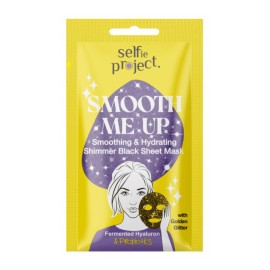 Selfie Project Shimmer Smooth Me Up Υφασμάτινη Μάσκα Προσώπου με Χρυσό Glitter 1 Τεμάχιο