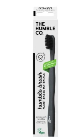 The Humble Co. Humble Brush Plant Based Extra Soft Bristles Οδοντόβουρτσα Μαλακή Μαύρο 1 Τεμάχιο