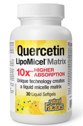 Natural Factors Quercetin, Lipomicel Matrix Αντιοξειδωτικό 30 Μαλακές Κάψουλες