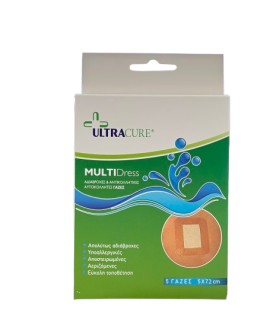 Gold Med Ultra Cure Multi Dress Αδιάβροχη Αυτοκόλλητη Γάζα 5x7.2cm 5 Τεμάχια