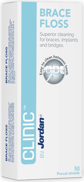 Jordan Clinic Brace Floss Pre Cut Strands Οδοντικό Νήμα 50 Κομμένα Τεμάχια