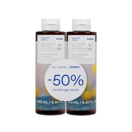 Korres PROMO Sea Lavender Shower Gel Θαλασσινή Λεβάντα Αφρόλουτρο 2x250ml [-50% στο 2ο Προϊόν]