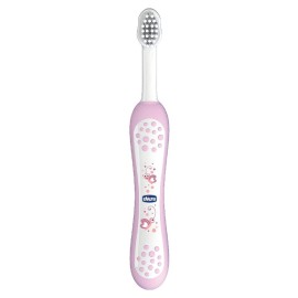 Chicco Toothbrush 6-36m+ Παιδική Οδοντόβουρτσα Μαλακή Ροζ με Θήκη 1 Τεμάχιο