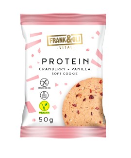 Frank & Oli Soft Vegan Protein Cookie Cranberry & Vanilla Μαλακό Μπισκότο Πρωτεΐνης με Φυστικοβούτυρο, Κράνμπερι & Βανίλια 50g