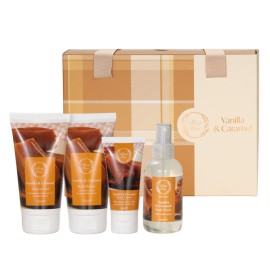 Fresh Line PROMO Xmas Vanilla & Caramel Αφρόλουτρο 150ml & Βούτυρο Σώματος 150ml & Αρωματικό Νερό Σώματος 150ml & Κρέμα Χεριών 50ml