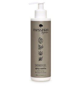 Messinian Spa Shower Gel Spicy Vanilla Αφρόλουτρο Κάνναβη & Κέδρο 300ml