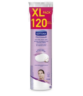 Septona Daily Clean Δίσκοι Ντεμακιγιάζ Στρογγυλοί Διπλής Όψης με Ραμμένες Άκρες 120 Τεμάχια