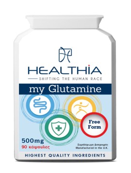 Healthia My Glutamine 500mg Συμπλήρωμα Διατροφής με Αμινοξύ Γλουταμίνη 90 Κάψουλες