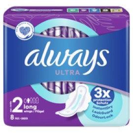 Always Ultra Σερβιέτες Long Plus Μέγεθος 2 Σερβιέτες 8 Τεμάχια