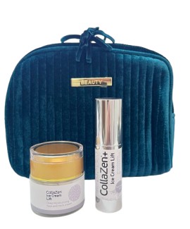 CollaZen+ PROMO Ice Cream Lift Αντιγηραντική Κρέμα Προσώπου & Λαιμού 50ml & Eye Cream Αντιγηραντική Κρέμα Ματιών 30ml & Νεσεσέρ Πράσινο