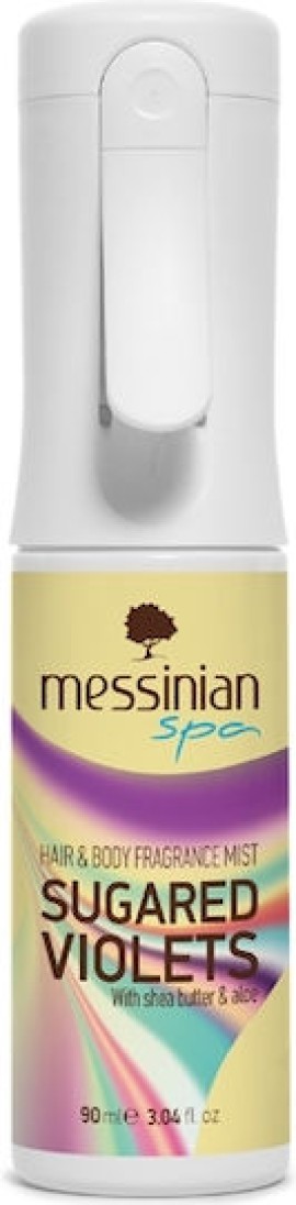 Messinian Spa Sugared Violets Hair & Body Ενυδατικό Mist Μαλλιών & Σώματος με Γλυκό Άρωμα Ζάχαρη & Βιολέτα 90ml