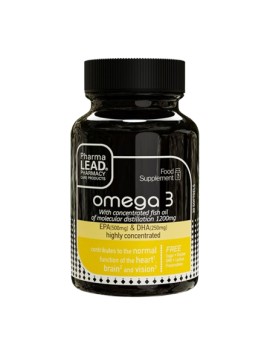 PharmaLead Omega 3 Fish Oil EPA 500mg & DHA 250mg Συμπυκνωμένο Ιχθυέλαιο Μοριακής Απόσταξης 1200mg 30 Μαλακές Κάψουλες