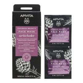 Apivita Express Beauty Μάσκα Προσώπου για Φωτεινή Επιδερμίδα με Αγκινάρα 2x8ml