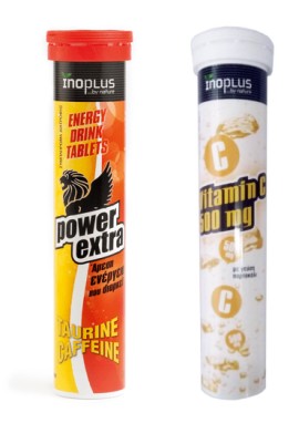 InoPlus PROMO Power Extra Ταυρίνη & Καφεΐνη Άμεση Ενέργεια 20 Αναβράζοντα Δισκία - Vitamin C 500mg 20 Αναβράζοντα Δισκία