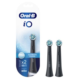 Oral B iO Ultimate Clean Μαύρες Ανταλλακτικές Κεφαλές Ηλεκτρικής Οδοντόβουρτσας 2 Τεμάχια