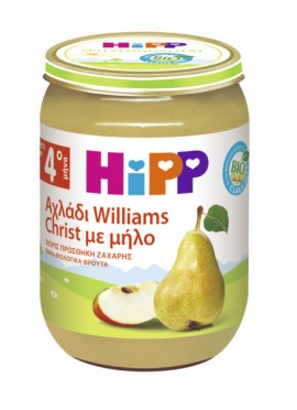 Hipp BIO Βιολογικό Παρασκεύασμα Φρούτων Αχλάδι Williams Christ με Μήλο, από τον 5ο Μήνα 190gr