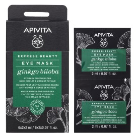 Apivita Express Beauty Ginkgo Biloba Μάσκα Ματιών για Μαύρους Κύκλους 2x2ml