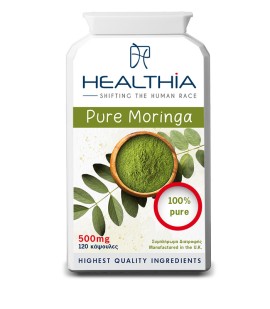 Healthia Pure Moringa 500mg Συμπλήρωμα Διατροφής για την Προστασία από το Οξειδωτικό Στρες 120 Κάψουλες