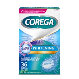 Corega Whitening, Καθαριστικά Δισκία για Τεχνητή Οδοντοστοιχία, 36 Δισκία