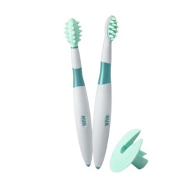 Nuk Σετ 2 Εκπαιδευτικές Οδοντόβουρτσες 6-15m+ Χρώμα:Σιέλ 2 Τεμάχια [10256205]