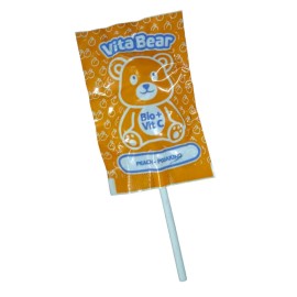 Meke Vita Bear Βιολογικό Γλειφιτζούρι με Βιταμίνη C Γεύση Ροδάκινο 1 Τεμάχιο