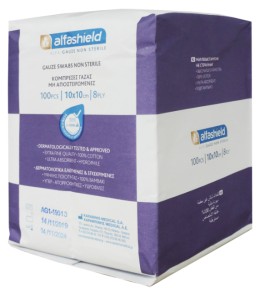 Karabinis Medical Alfashield μη Αποστειρωμένες Γάζες 8ply 10x10cm 100 Τεμάχια