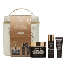 Apivita PROMO Queen Bee Κρέμα Απόλυτης Αντιγήρανσης & Αναγέννησης Πλούσιας Υφής με Βασιλικό Πολτό 50ml & Ορός Απόλυτης Αντιγήρανσης & Ανόρθωσης Περιγράμματος 10ml & Κρέμα Ματιών Απόλυτης Αντιγήρανσης & Αναζωογόνησης 5ml