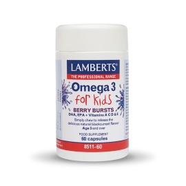 Lamberts Omega 3 For Kids Berry Bursts Ιχθυέλαιο 5πλης Μοριακής Απόσταξης για Παιδιά άνω των 3 Ετών 60 Κάψουλες