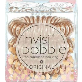 Invisibobble Original Urban Safari all Roads Lead to Rhino Brown Gold Λαστιχάκι Μαλλιών Χρυσό 3 Τεμάχια