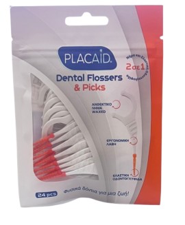 PlacAid Dental Flossers & Picks Μεσοδόντια & Οδοντογλυφίδα 24 Τεμάχια