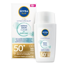 Nivea Sun UV Face Derma Skin Clear SPF50+ Αντηλιακό Προσώπου για Κανονικές & Μικτές Επιδερμίδες 40ml