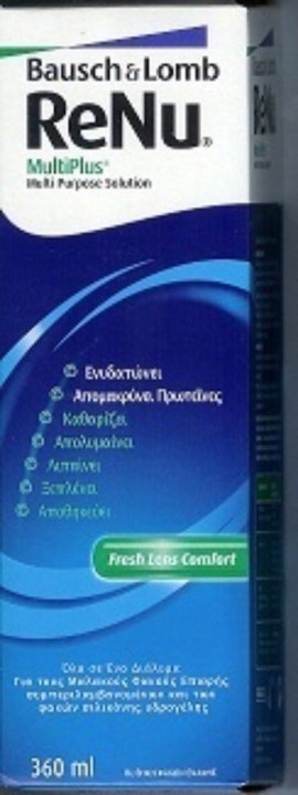 Bausch & Lomb Renu Multi Plus Διάλυμα Καθαρισμού Φακών Επαφής Πολλαπλών Χρήσεων 360ml