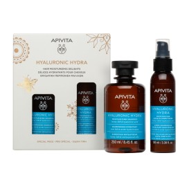 Apivita PROMO Hyaluronic Hydra Σαμπουάν Ενυδάτωσης με Μέλι StB & Υαλουρονικό Οξύ 250ml & Leave in Conditioner Χωρίς Ξέβγαλμα 100ml [ΕΙΔΙΚΗ ΤΙΜΗ]