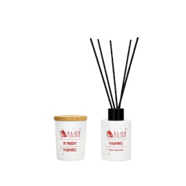 Aloe Colors Kourabies Gift Set Reed Diffuser Αρωματικό Χώρου με Sticks Διάχυσης Κουραμπιές 125ml & Soy Candle Κερί Χώρου Σόγιας 50gr