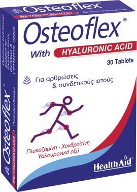 Health Aid Osteoflex Hyaluronic Συμπλήρωμα Διατροφής με Γλυκοζαμίνη, Χονδροϊτίνη & Υαλουρονικό Οξύ για Οστεοαρθρίτιδα & Υγιή Συνδετικό Ιστό 30 Ταμπλέτες