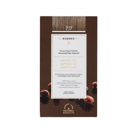 Korres Argan Oil Advanced Colorant No7.17 Μόνιμη Βαφή Μαλλιών Ξανθό Σκούρο Μπεζ 50ml