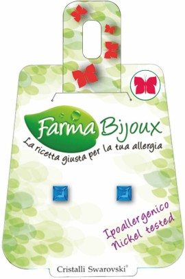 Farma Bijoux Carre Sapphire 4mm Υποαλλεργικά Σκουλαρίκια [BE15C12] 1 Ζευγάρι