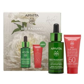 Apivita PROMO Bee Radiant Ορός Ενεργοποίησης Λάμψης για Ξεκούραστη Όψη 30ml - ΔΩΡΟ Κρέμα Προσώπου SPF50 Κατά των Πανάδων & των Ρυτίδων 15ml [Σε Ειδικό Μέγεθος]
