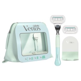 Gillette PROMO Venus Extra Smooth Sensitive 1 Ξυριστική Μηχανή - 2 Ανταλλακτικές Κεφαλές Ξυρίσματος - Βάση Ξυριστικής Μηχανής για το Ντους - ΔΩΡΟ Νεσεσέρ