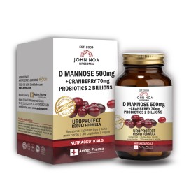 John Noa Liposal D Mannose 500mg & Cranberry 70mg & Probiotics για την Εύρυθμη Λειτουργία του Ουροποιητικού Συστήματος 30 Κάψουλες