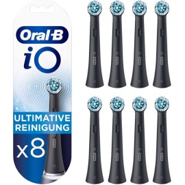 Oral B iO Ultimate Clean Μαύρες Ανταλλακτικές Κεφαλές Ηλεκτρικής Οδοντόβουρτσας 8 Τεμάχια