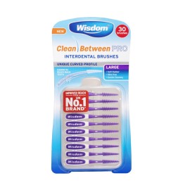 Wisdom Clean Between Pro Brushes Μέγεθος:Large Χρώμα:Μωβ Μεσοδόντια Βουρτσάκια 30 Τεμάχια