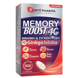 Forte Pharma Memory Boost 4G Συμπλήρωμα Διατροφής για Μνήμη & Συγκέντρωση 15 Δισκία