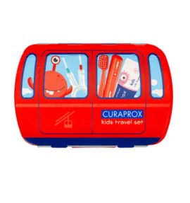 Curaprox Kids Travel Set για 6-12 Ετών Κόκκινο με Οδοντόβουρτσα Ταξιδίου 1 Τεμάχιο & Οδοντόκρεμα Καρπούζι 10ml & Μεσοδόντια Βουρτσάκια 2 Τεμάχια