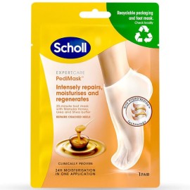 Scholl Pedi Mask Μάσκα Ποδιών για Ενυδάτωση & Αναγέννηση Δέρματος με Μέλι Manuka 1 Ζευγάρι