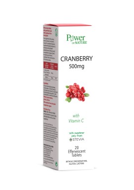 Power Health Cranberry με Βιταμίνη C - Στέβια Συμπλήρωμα Διατροφής για την Καλή Υγεία του Ουροποιητικού Συστήματος 20 Αναβράζοντα Δισκία